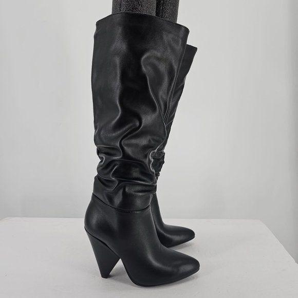 Black Patent Slouchy Boot - Picture 3 of 10